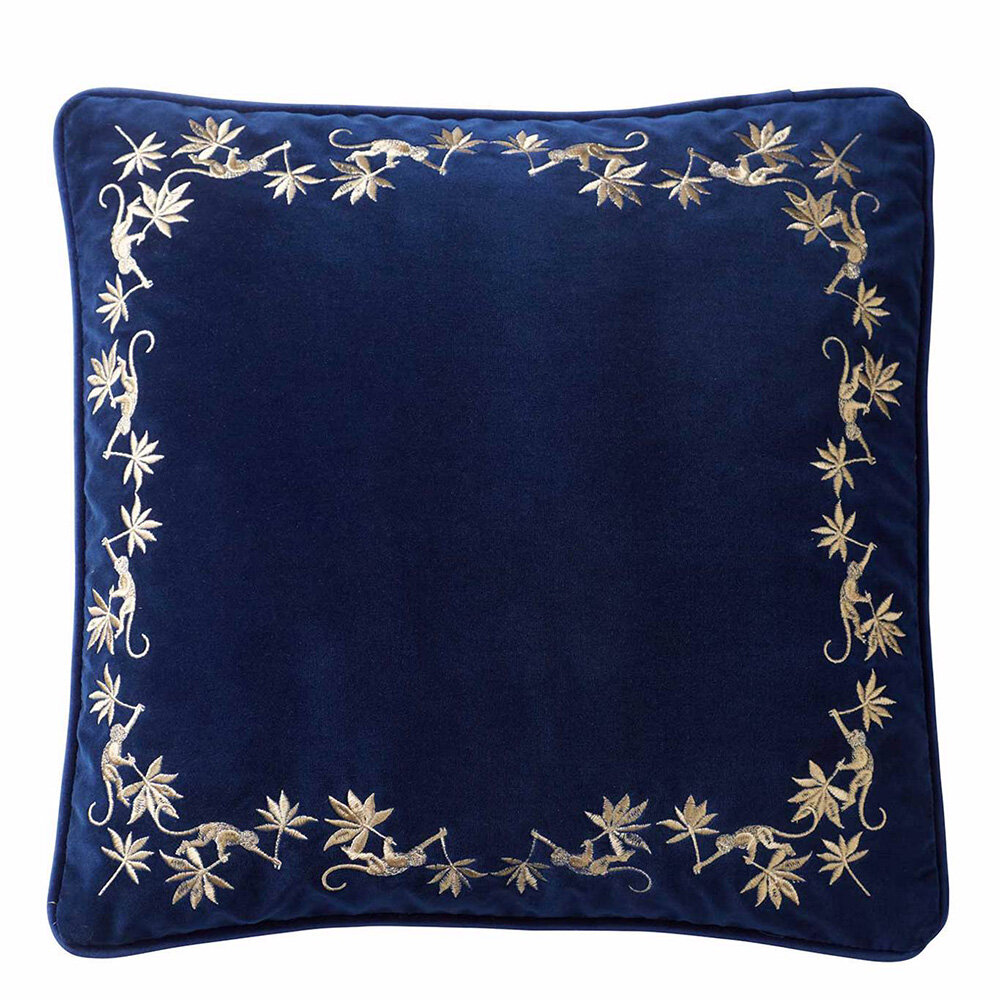Sapphire Garden cushion - Midnight - by Wedgwood by Clarke & Clarke