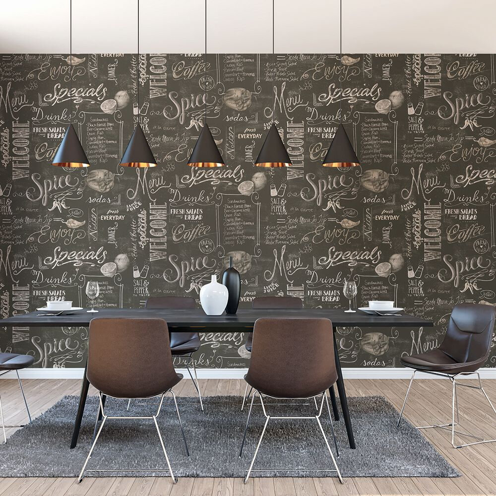 Chalkboard Wall Wallpaper - Charcoal - by The Wall Cover