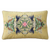 Wonderlust Tea Story cushion - Citron - by Wedgwood by Clarke & Clarke. Click for more details and a description.