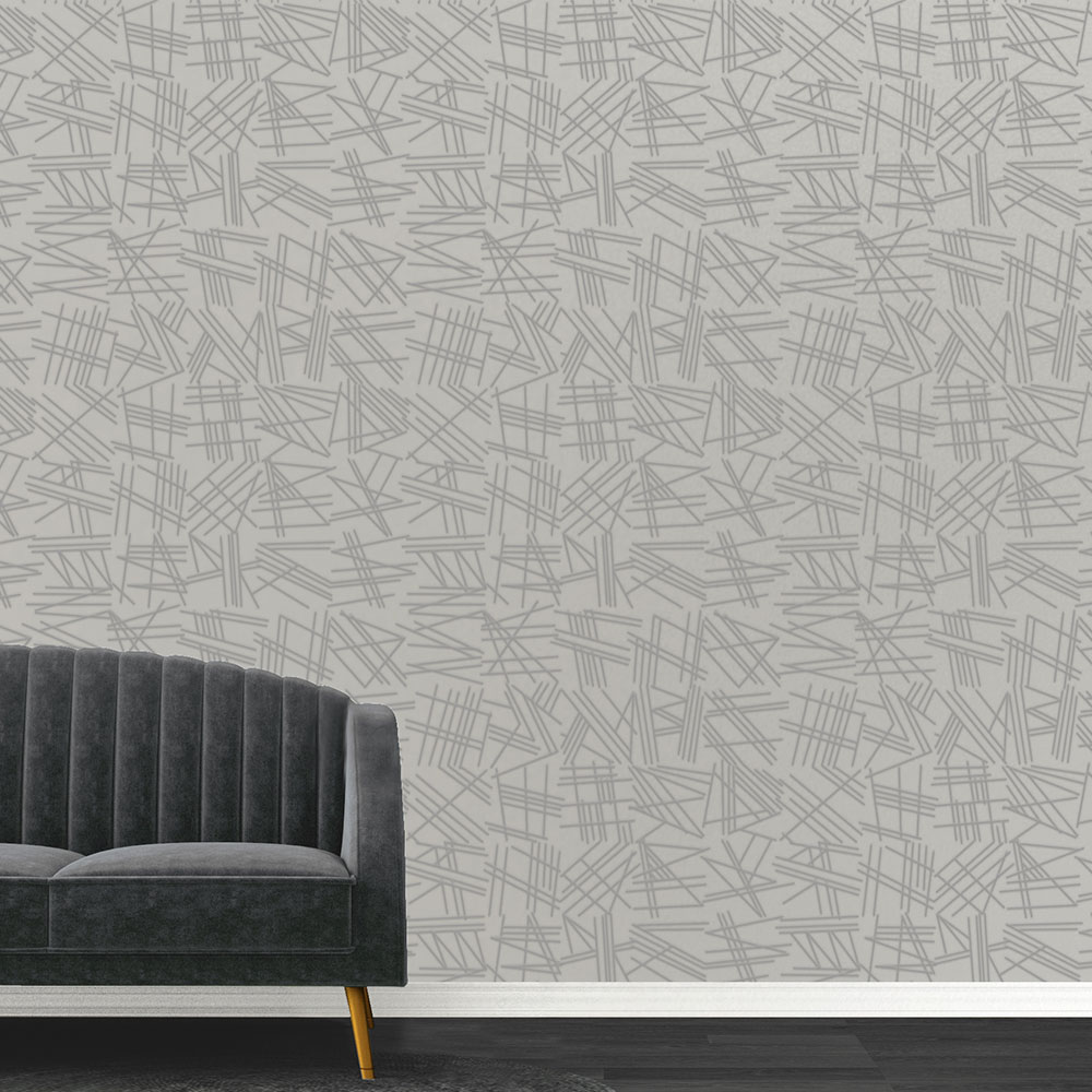 TILT Wallpaper - Grey Flock / Grey - by Erica Wakerly
