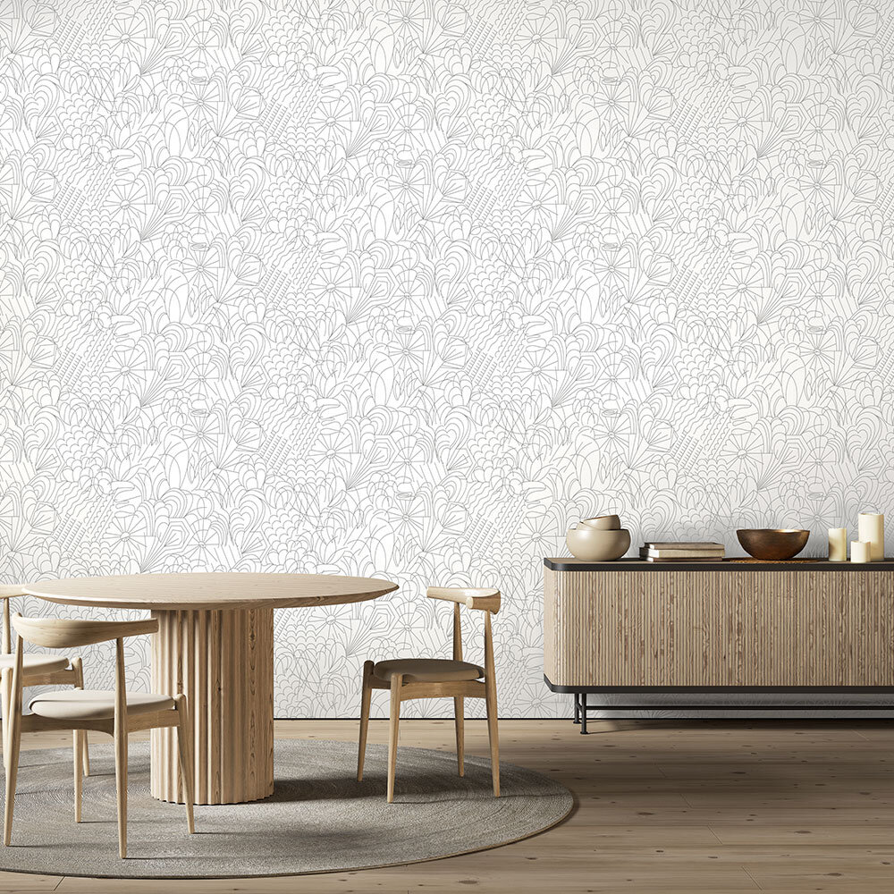 POP Wallpaper - Grey / White - by Erica Wakerly