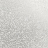 POP Wallpaper - White Flock / Silver Lustre - by Erica Wakerly. Click for more details and a description.