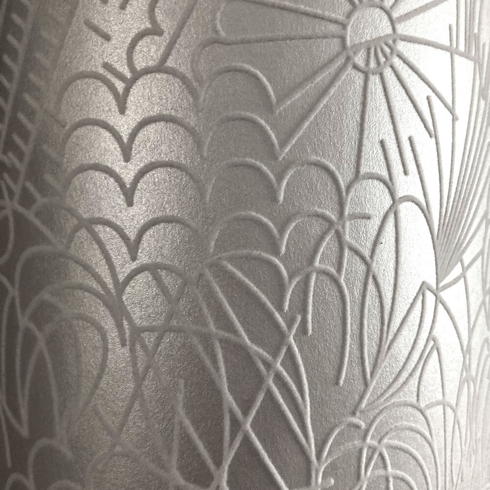 POP Wallpaper - White Flock / Silver Lustre - by Erica Wakerly