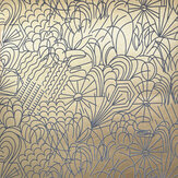POP Wallpaper - Grey Flock / Gold Lustre - by Erica Wakerly. Click for more details and a description.