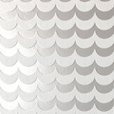 SCOOP Wallpaper - White Flock / Silver Lustre - by Erica Wakerly