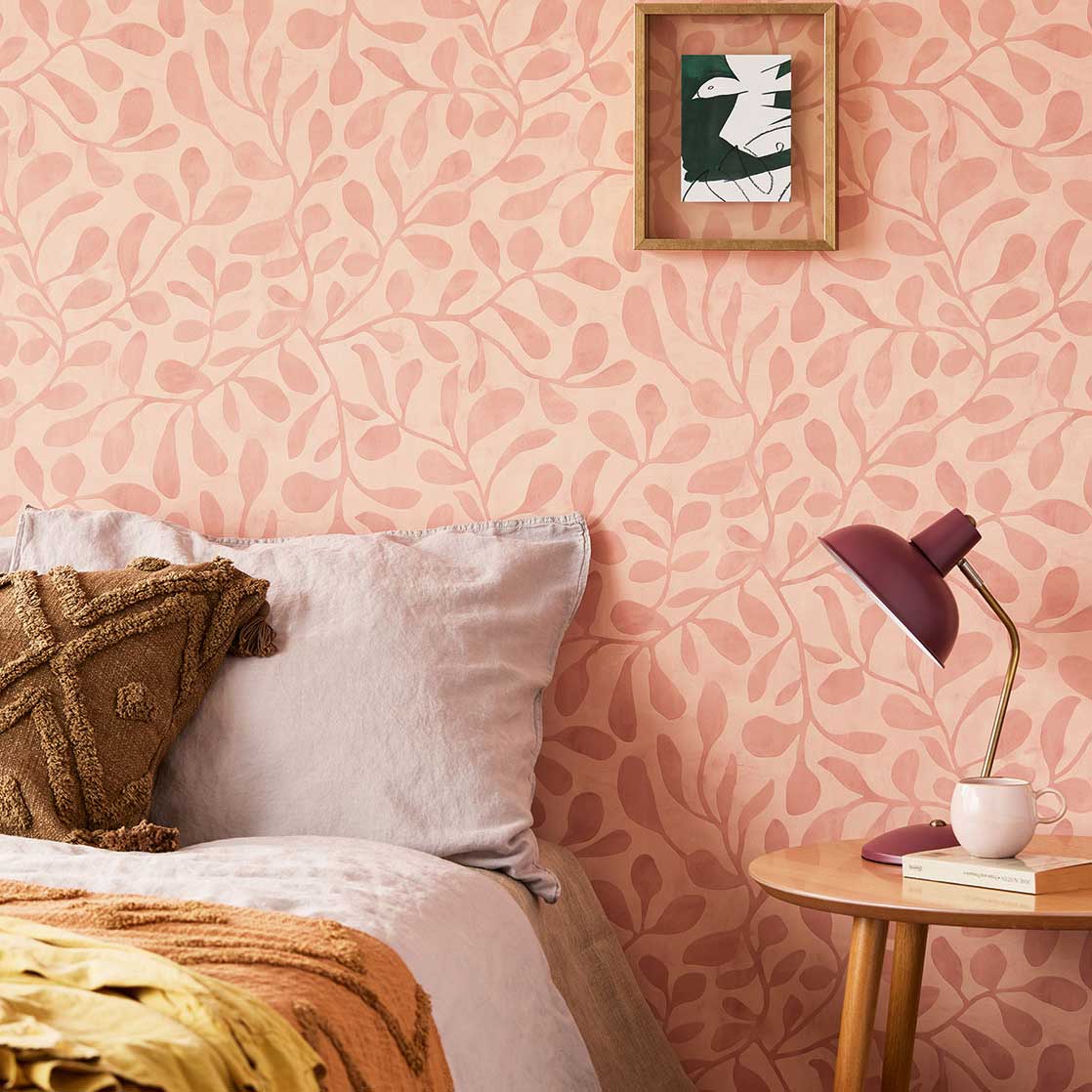 Pure Leaf Wallpaper - Pink - by Eijffinger