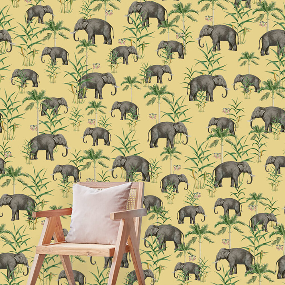 Oscar the Elephant Mural - Yellow - by Creative Lab