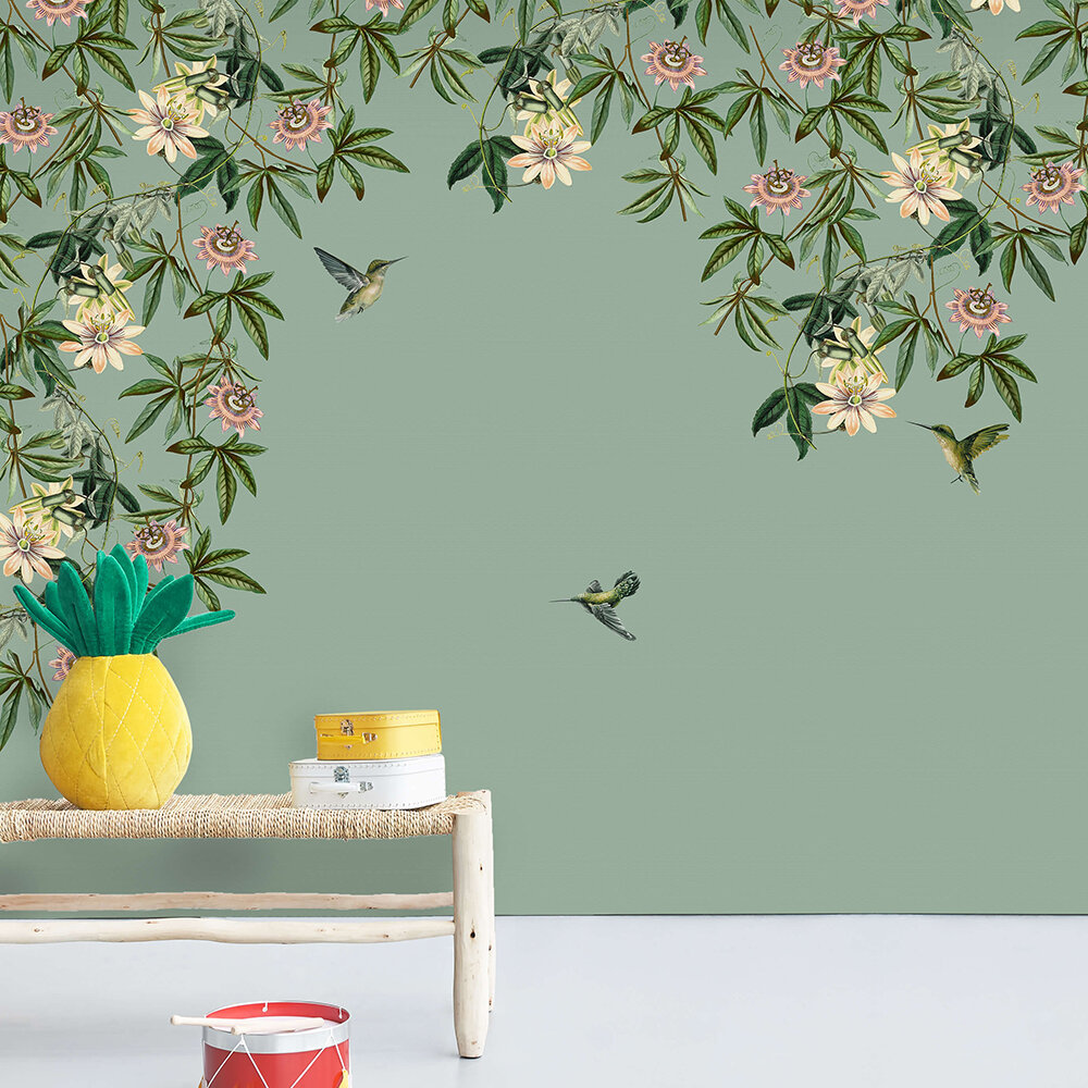 Passionate Colibri Mural - Teal - by Creative Lab