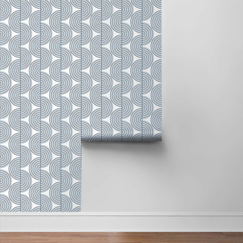 Zen Geo Wallpaper - White / Blue - by NextWall