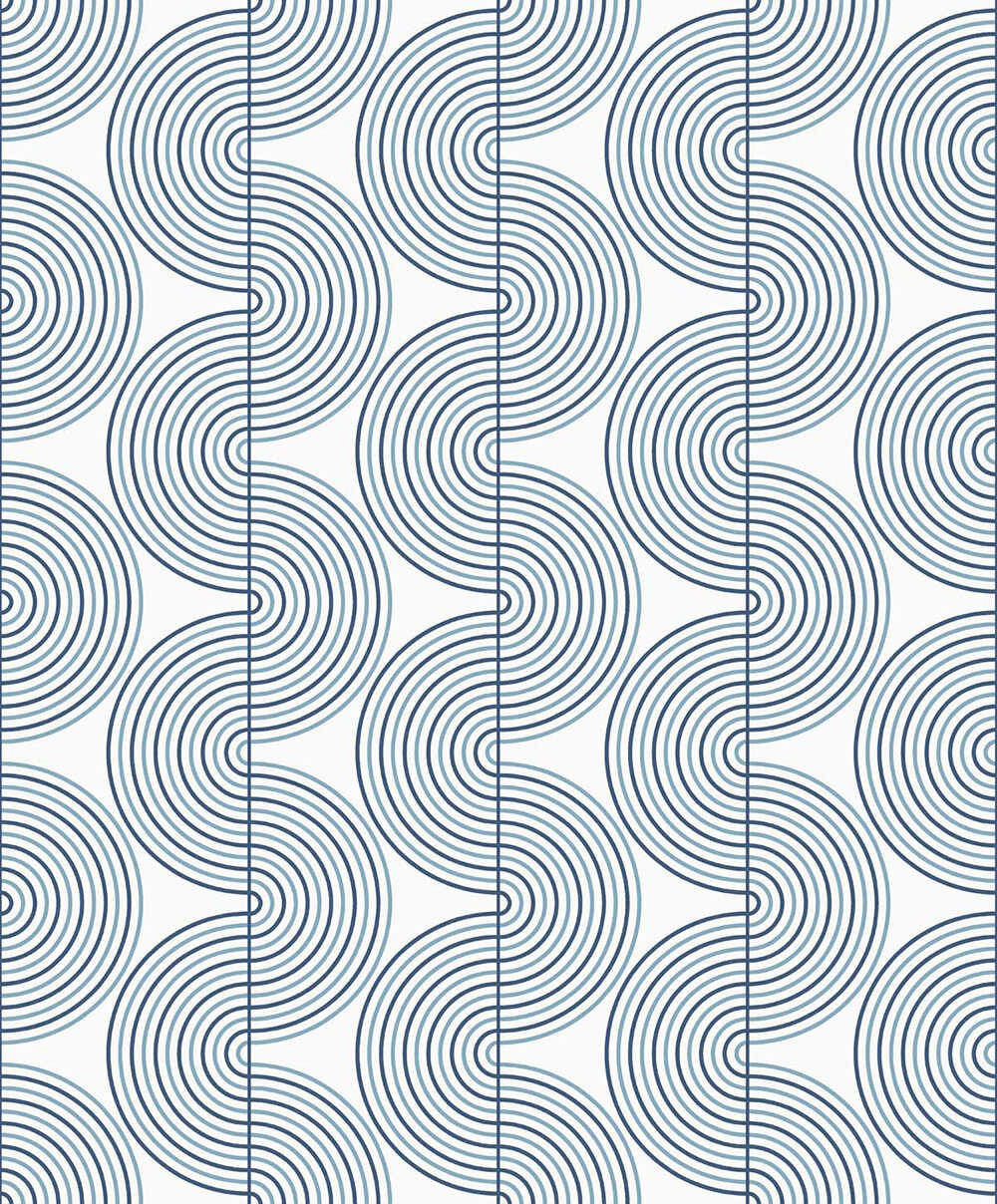 Zen Geo Wallpaper - White / Blue - by NextWall