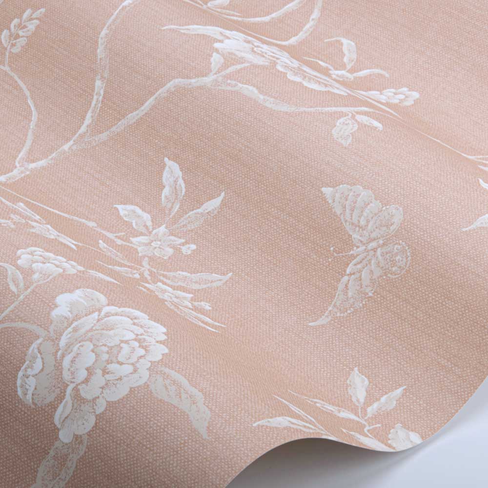 Swedish Tree Wallpaper - Pink - by Colefax and Fowler