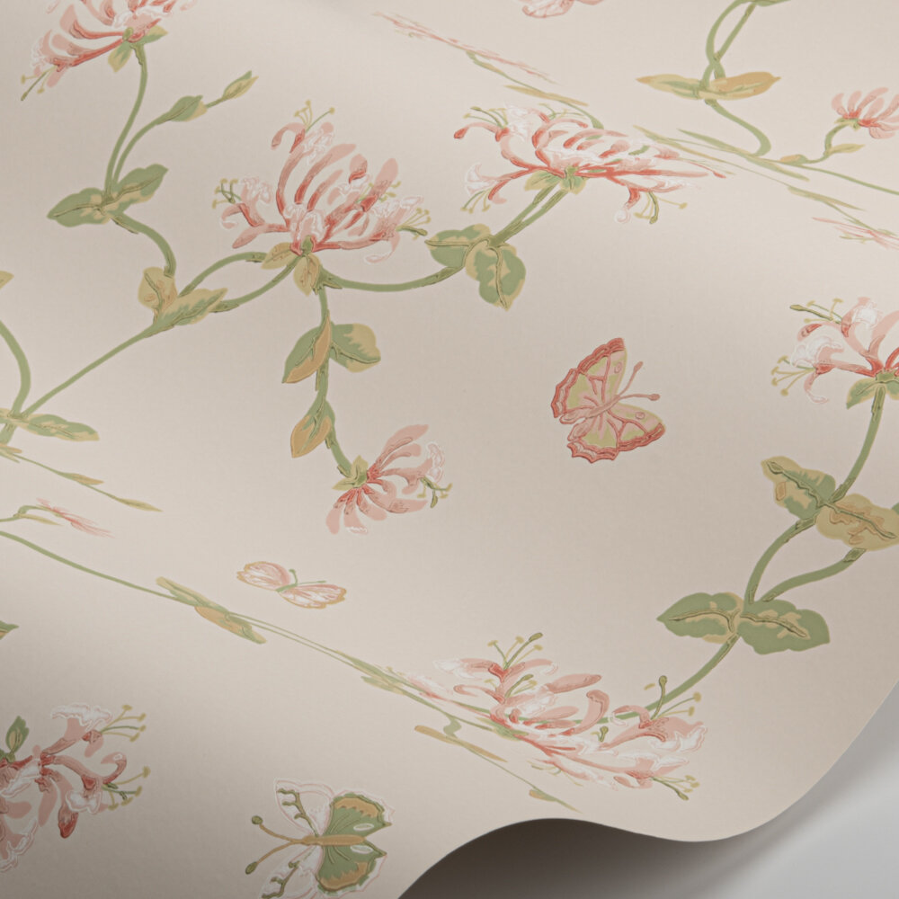 Honeysuckle Garden Wallpaper - Pink - by Colefax and Fowler
