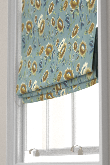 Tonquin Embroidery Blind - Chartreuse/ Denim - by Wedgwood by Clarke & Clarke. Click for more details and a description.
