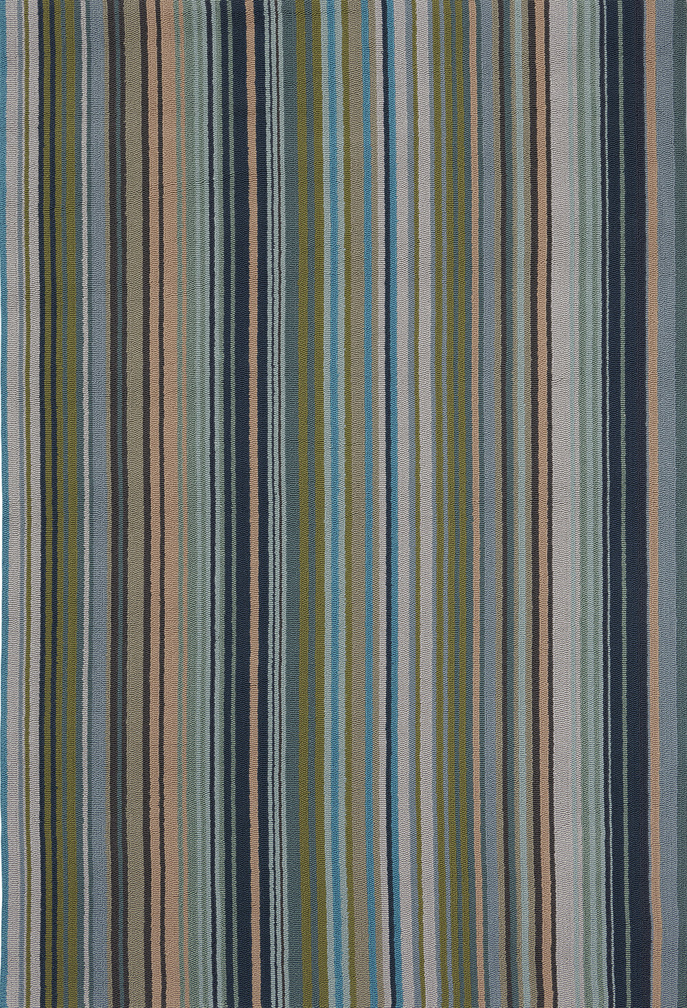 Spectro Stripes Outdoor Rug - Emerald/Marine/Rust - by Harlequin