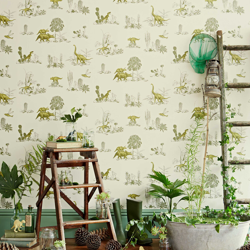 Classic Dino Wallpaper - Green - by Sian Zeng