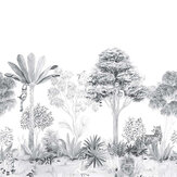 Classic Jungle Mural - Grey - by Sian Zeng. Click for more details and a description.