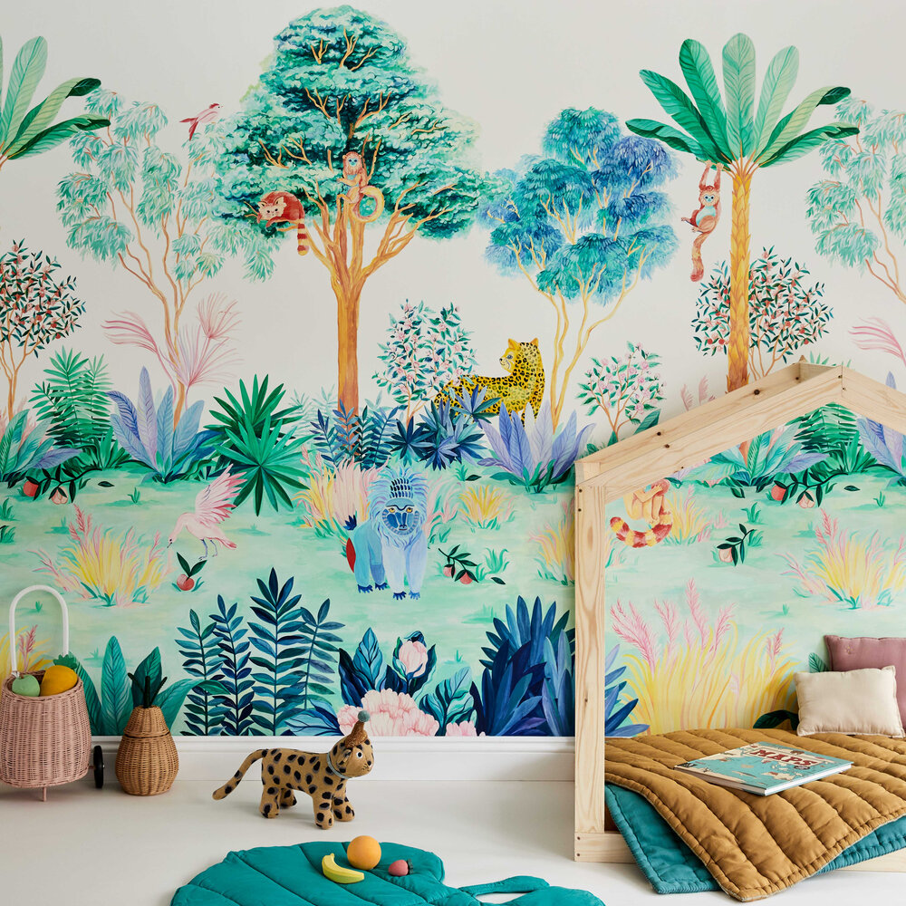 Classic Jungle Mural - Multi Coloured - by Sian Zeng