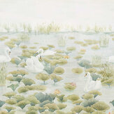 Classic Swan Lake Mural - Green - by Sian Zeng. Click for more details and a description.