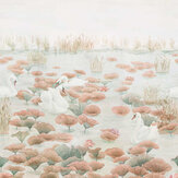 Classic Swan Lake Mural - Terracotta - by Sian Zeng. Click for more details and a description.