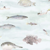 Papier peint Classic Fish - Bleu - Sian Zeng. Cliquez pour en savoir plus et lire la description.