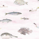 Classic Fish Wallpaper - Pink - by Sian Zeng. Click for more details and a description.