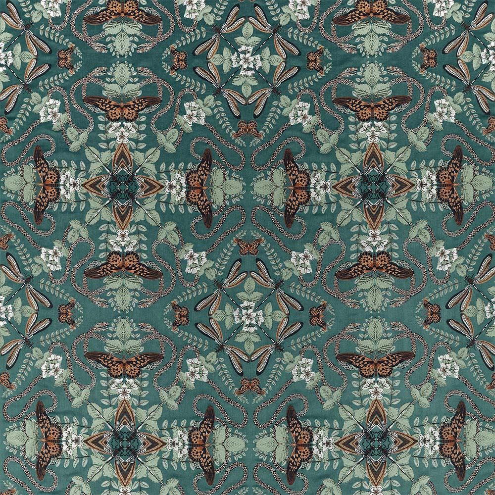 Emerald Forest Jacquard Fabric - Teal - by Wedgwood by Clarke & Clarke