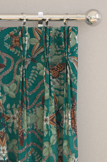 Emerald Forest Jacquard Curtains - Teal - by Wedgwood by Clarke & Clarke. Click for more details and a description.