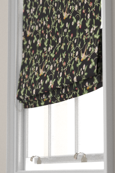 Wild Strawberry Embroidery Blind - Noir - by Wedgwood by Clarke & Clarke. Click for more details and a description.