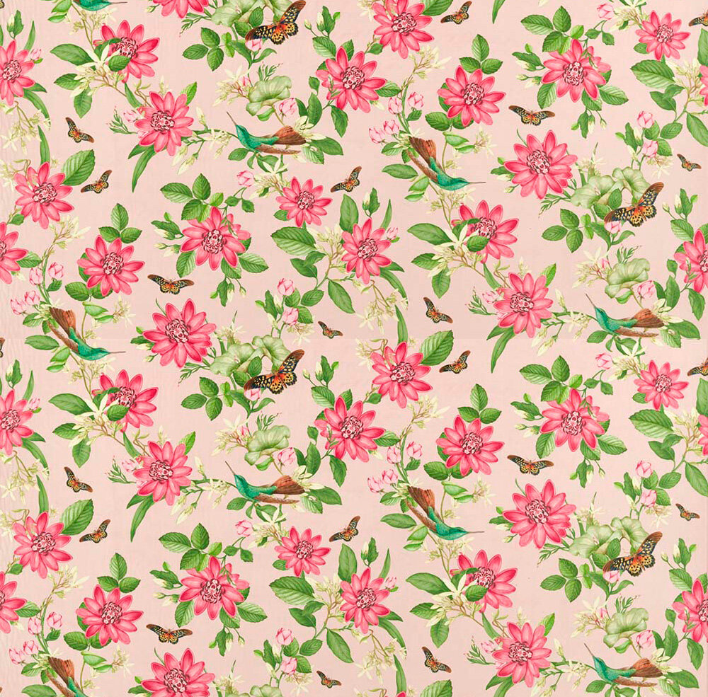 Pink Lotus Velvet Fabric - Blush - by Wedgwood by Clarke & Clarke