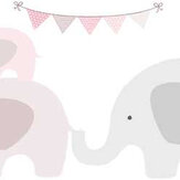 Frise Family Of Elephants - Rose - Albany. Cliquez pour en savoir plus et lire la description.