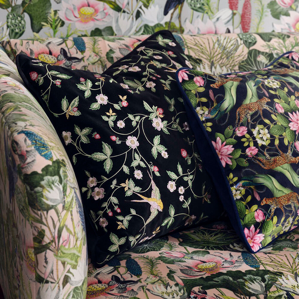 Waterlily Velvet Fabric - Blush - by Wedgwood by Clarke & Clarke