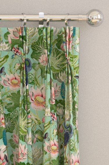 Waterlily Velvet Curtains - Mineral - by Wedgwood by Clarke & Clarke. Click for more details and a description.