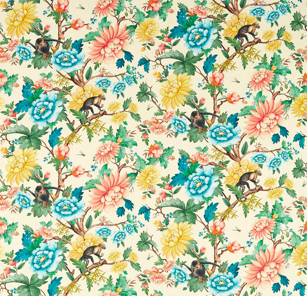 Sapphire Garden Fabric - Ivory - by Wedgwood by Clarke & Clarke