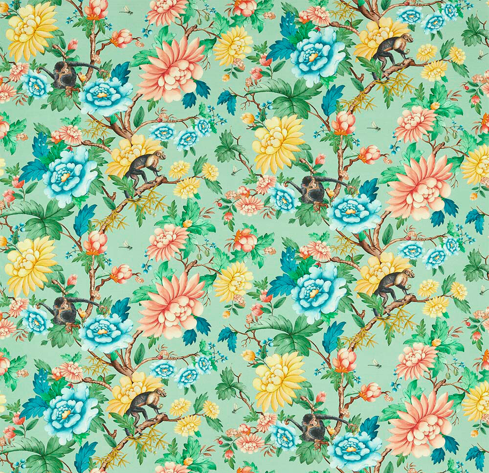 Sapphire Garden Fabric - Mineral - by Wedgwood by Clarke & Clarke