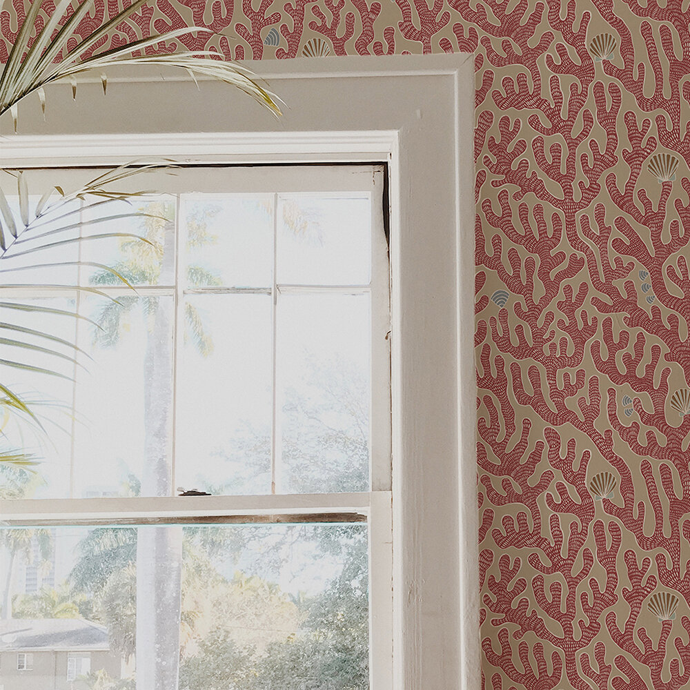 Coral Wallpaper - Red Toppings - by Josephine Munsey