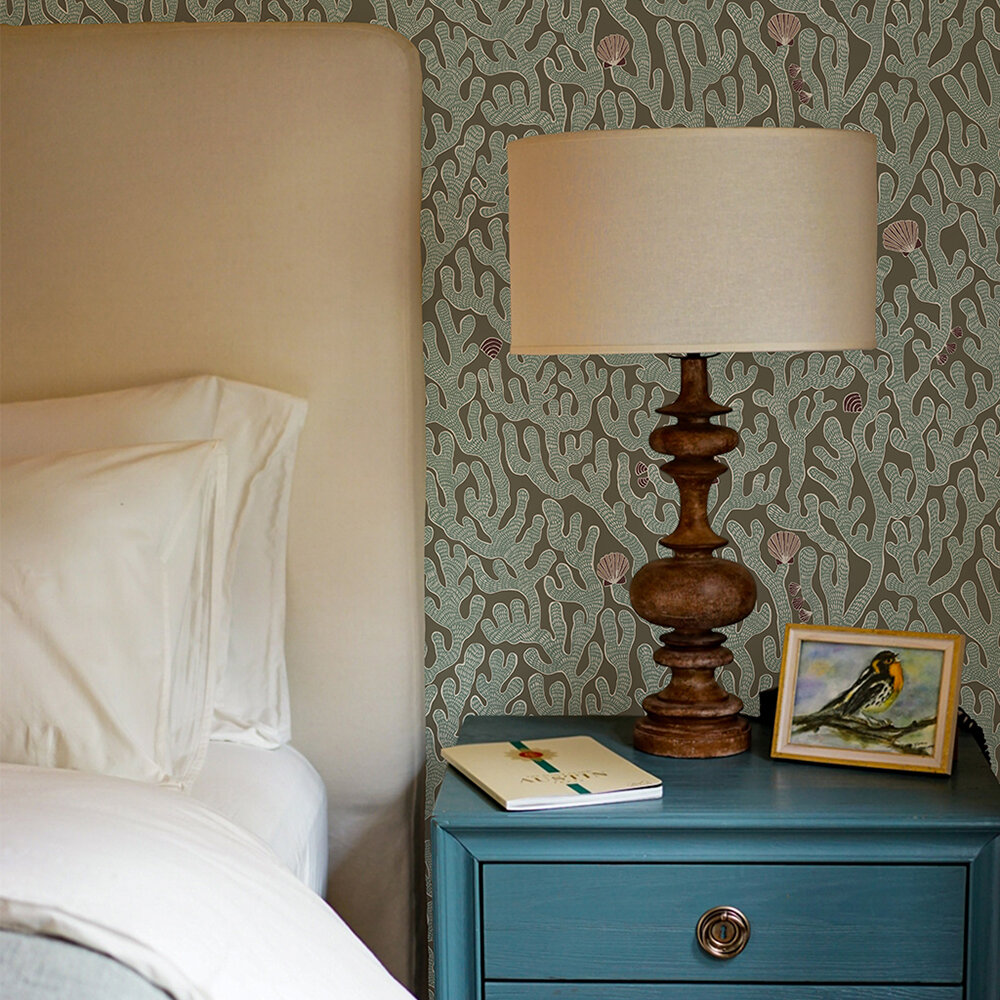 Coral Wallpaper - Osney Blue - by Josephine Munsey