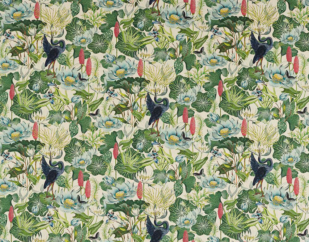 Waterlily  Fabric - Linen - by Wedgwood by Clarke & Clarke
