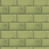 Subway Tile Wallpaper - Green - by Galerie. Click for more details and a description.