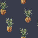Pineapple Wallpaper - Navy - by Galerie. Click for more details and a description.