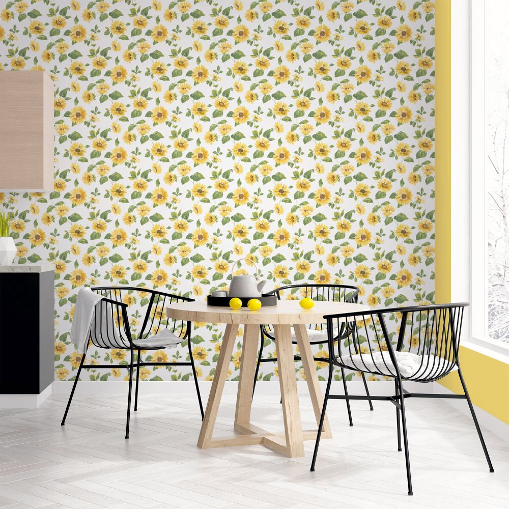 Sunflowers Wallpaper - Yellow - by Galerie
