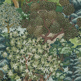 Miserdon Trees Wallpaper - Green - by Josephine Munsey. Click for more details and a description.