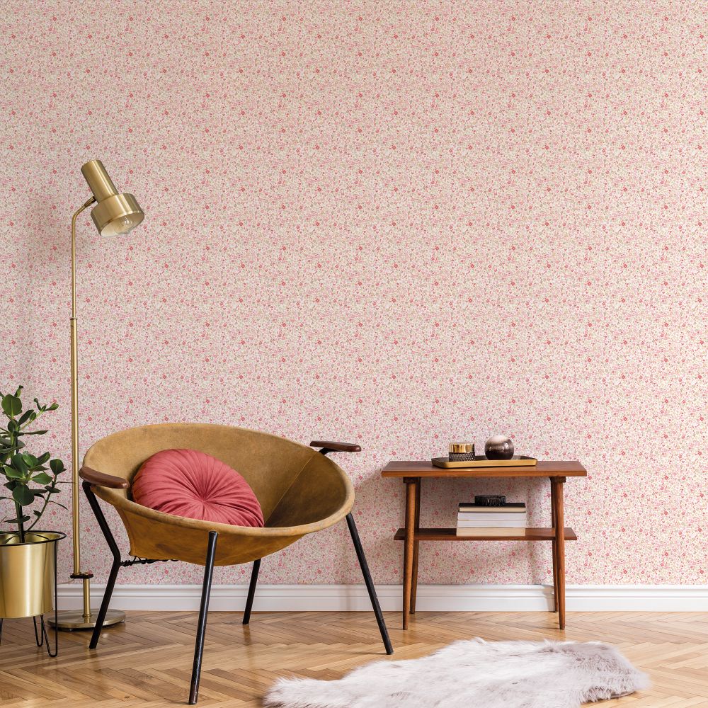 Ditsy Floral Wallpaper - Raspberry - by Galerie