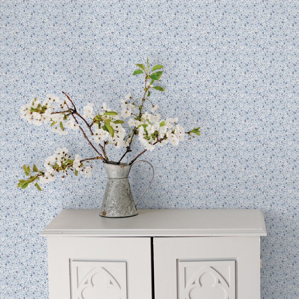 Ditsy Floral Wallpaper - Blue - by Galerie