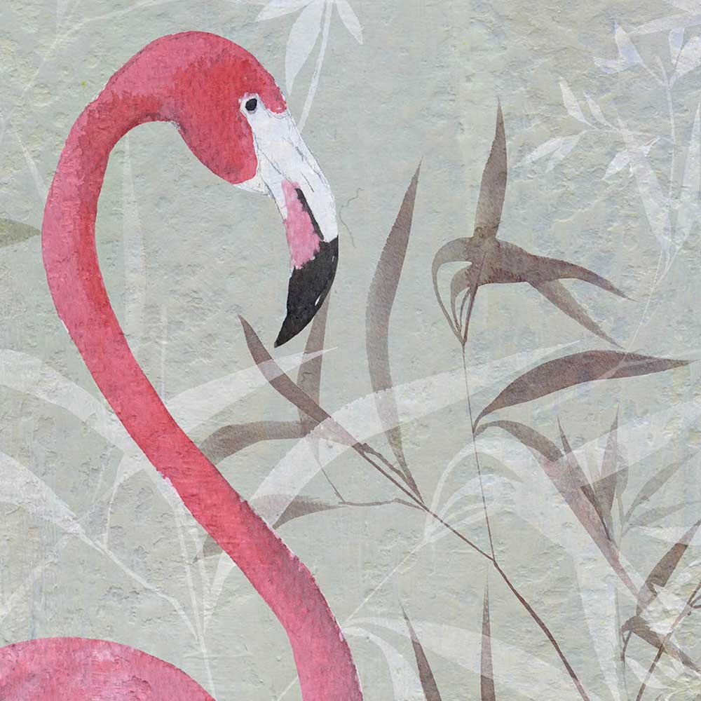 Flamingos Garden - 4 drop Mural - Multi coloured - by NLXL