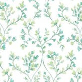 Trailing Flowers Wallpaper - Emerald - by Galerie. Click for more details and a description.