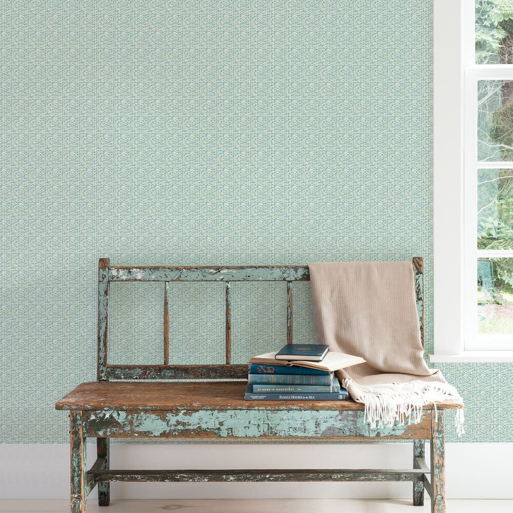 Zig Zag Wallpaper - Teal - by Galerie