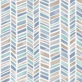 Zig Zag Wallpaper - Blue - by Galerie. Click for more details and a description.