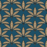 Fan Leaf Wallpaper - Teal - by Galerie. Click for more details and a description.