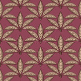 Fan Leaf Wallpaper - Red - by Galerie. Click for more details and a description.