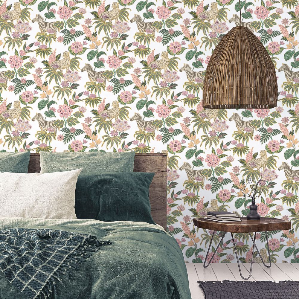 Safari Floral Wallpaper - Blush - by Galerie